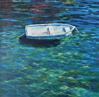 Painting titled ""Petit bateau"" by Elena Cotté, Original Artwork, Oil