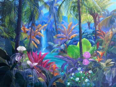 Painting titled "" Tacca "" by Elena Cotté, Original Artwork, Oil Mounted on Wood Stretcher frame