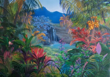 Peinture intitulée ""Escales des Îles"" par Elena Cotté, Œuvre d'art originale, Huile