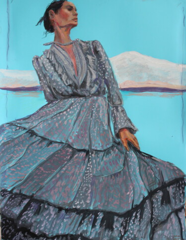 Desenho intitulada "Silhouettes.Grace." por Elena Done, Obras de arte originais, Pastel