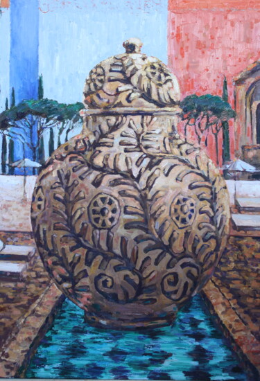 Pintura intitulada "Vase with resources…" por Elena Done, Obras de arte originais, Óleo