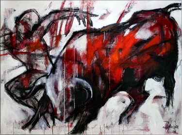 Pintura titulada "Corrida II" por Elena Drobychevskaja, Obra de arte original, Oleo