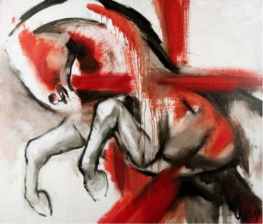 Malerei mit dem Titel "wildes-pferd.jpg" von Elena Drobychevskaja, Original-Kunstwerk, Öl