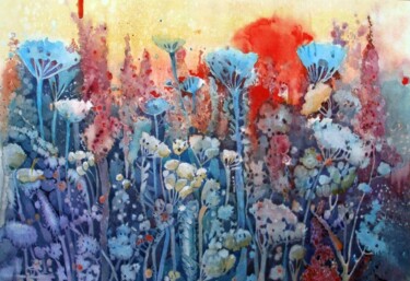Peinture intitulée "Закат" par Elena Drobysheva, Œuvre d'art originale, Aquarelle
