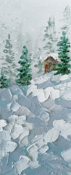 Painting titled "Winter 09" by Elena Dundukova, Original Artwork, Oil