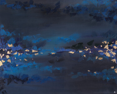 Schilderij getiteld "Night lights Big" door Elena Dundukova, Origineel Kunstwerk, Olie