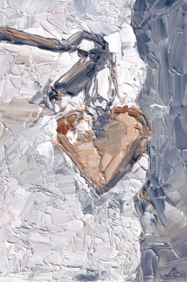 Pintura intitulada "My heart" por Elena Dundukova, Obras de arte originais, Óleo