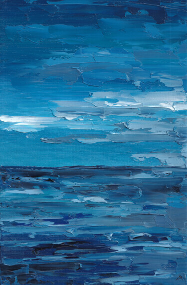 Peinture intitulée "Blue day" par Elena Dundukova, Œuvre d'art originale, Huile