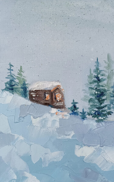 Painting titled "Winter 22-01" by Elena Dundukova, Original Artwork, Oil