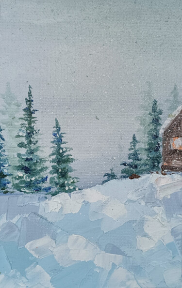 Painting titled "Winter 22-02" by Elena Dundukova, Original Artwork, Oil