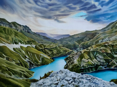 Картина под названием "Сулакский каньон." - Елена Джафарова (Kelen), Подлинное произведение искусства, Масло