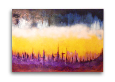 Painting titled "Paesaggio metropoli…" by Elena Ferro, Original Artwork, Acrylic