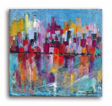 Pittura intitolato "riflessi in città" da Elena Ferro, Opera d'arte originale, Acrilico