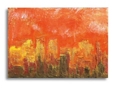 Painting titled "tramonto dorato" by Elena Ferro, Original Artwork, Acrylic