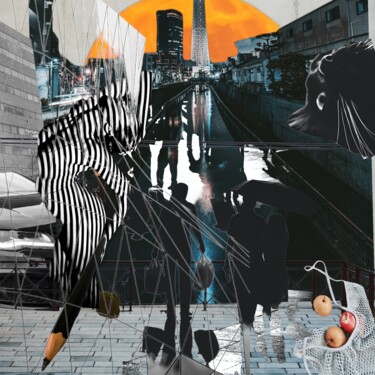 Digitale Kunst mit dem Titel "city ​​of hopes" von Elena Flying, Original-Kunstwerk, Digitale Malerei
