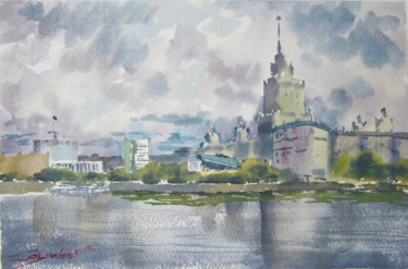 Ζωγραφική με τίτλο "Moscow mood" από Elena Gaivoronskaia, Αυθεντικά έργα τέχνης, Ακουαρέλα