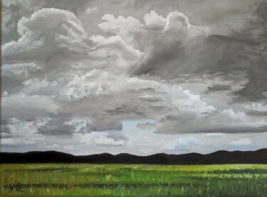 Painting titled "Before the rain" by Elena Galeeva, Original Artwork, Oil