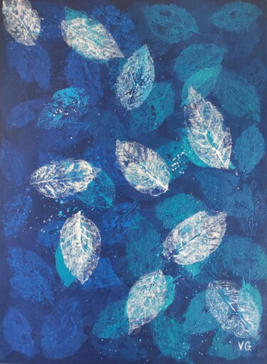 Картина под названием "Apple tree leaves" - Elena Galeeva, Подлинное произведение искусства, Акрил