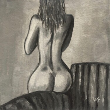 Painting titled "Nude girl" by Elena Galeeva, Original Artwork, Oil