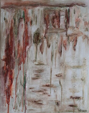 Pittura intitolato "Autumn abstraction" da Elena Galeeva, Opera d'arte originale, Acrilico