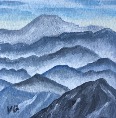 Pintura titulada "Miniature Mountain…" por Elena Galeeva, Obra de arte original, Oleo