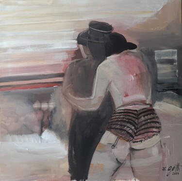 Pintura titulada "Sentimiento tanguero" por Elena Gatti, Obra de arte original, Tela Montado en Bastidor de camilla de madera