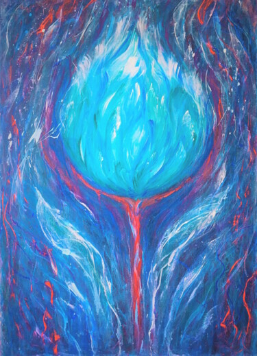 Картина под названием "Interior abstract p…" - Elena Gerasimova, Подлинное произведение искусства, Акрил Установлен на Дерев…