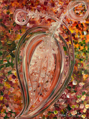 Картина под названием "Feminine Autumn lea…" - Elena Giersch (Charmelena.Art), Подлинное произведение искусства, Акрил