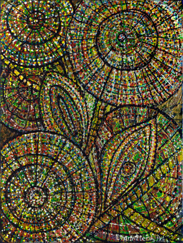 Painting titled "Stained glass windo…" by Elena Giersch (Charmelena.Art), Original Artwork, Acrylic