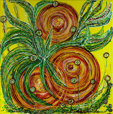 Painting titled "Tangerines and  spl…" by Elena Giersch (Charmelena.Art), Original Artwork, Acrylic