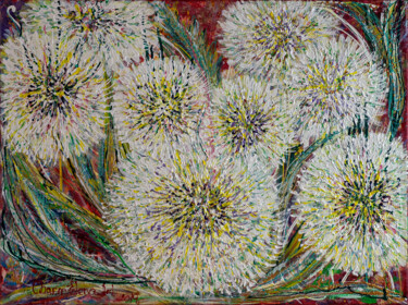 Pintura intitulada "Luxury dandelions" por Elena Giersch (Charmelena.Art), Obras de arte originais, Acrílico