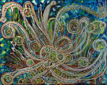 Malerei mit dem Titel "Oktopus in the unde…" von Elena Giersch (Charmelena.Art), Original-Kunstwerk, Acryl