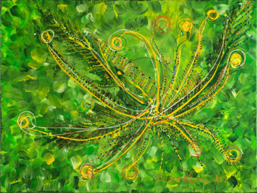 Painting titled "Wet silk grass." by Elena Giersch (Charmelena.Art), Original Artwork, Acrylic