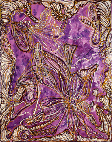 Peinture intitulée "Purple looking glas…" par Elena Giersch (Charmelena.Art), Œuvre d'art originale, Acrylique