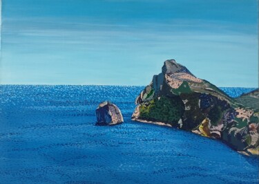 Painting titled "View of Cape Formen…" by Elena Giger, Original Artwork, Acrylic Mounted on Wood Stretcher frame