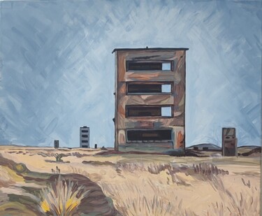 Pintura titulada "Landscape with an a…" por Elena Giger, Obra de arte original, Acrílico Montado en Bastidor de camilla de m…