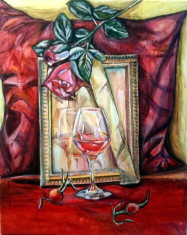 Painting titled "Still life with a g…" by Elena Giger, Original Artwork, Acrylic