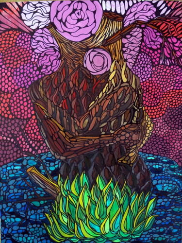 Pintura titulada "Tree of love" por Elena Giger, Obra de arte original, Acrílico