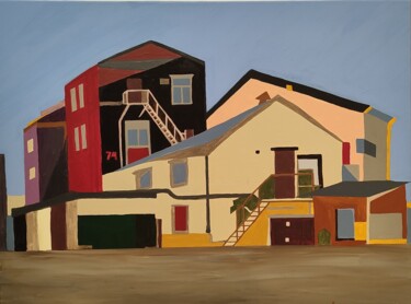 제목이 "The working suburbs…"인 미술작품 Elena Giger로, 원작, 아크릴 나무 들것 프레임에 장착됨
