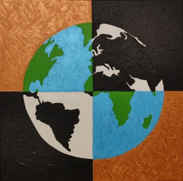 绘画 标题为“Planet A” 由Elena Giger, 原创艺术品, 丙烯 安装在木质担架架上