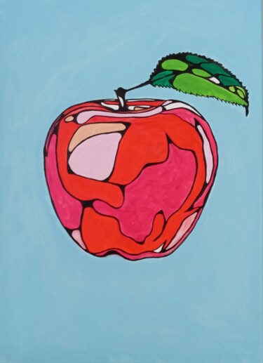 Painting titled "Apple" by Elena Giger, Original Artwork, Acrylic