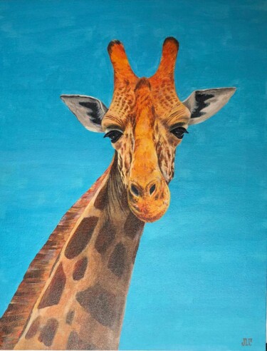 Картина под названием "Жираф" - Елена Гладкова, Подлинное произведение искусства, Акрил