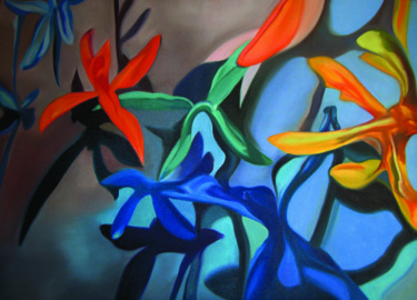 Peinture intitulée "Les fleurs de la me…" par Elena Golovina, Œuvre d'art originale, Huile