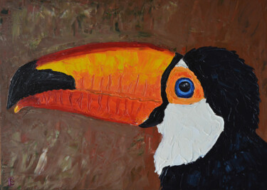Картина под названием "Big Toucan" - Elena Grigorenko, Подлинное произведение искусства, Масло
