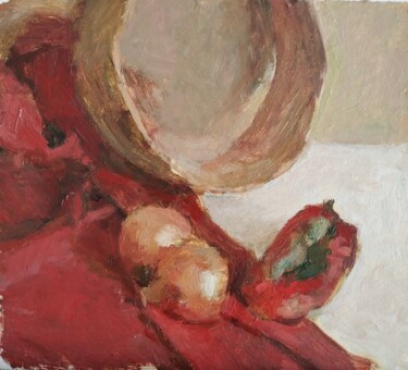 Painting titled "Pepper and Onion" by Elena Gureva, Original Artwork, Oil