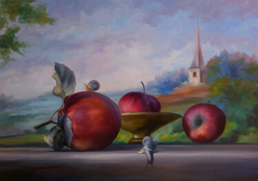 Malerei mit dem Titel ""Summer in Provence"" von Elena I Gennady Vylusk (Goshiki), Original-Kunstwerk, Öl Auf Keilrahmen aus…