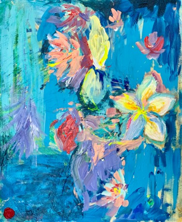 Pittura intitolato "Flowers - office ar…" da Elena Ilina, Opera d'arte originale, Acrilico
