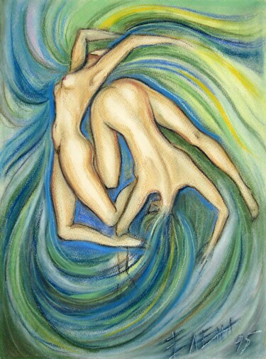 Painting titled "Whirlpool" by Elena Ilina, Original Artwork, Pastel