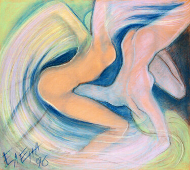 Painting titled "Ups and Downs" by Elena Ilina, Original Artwork, Pastel