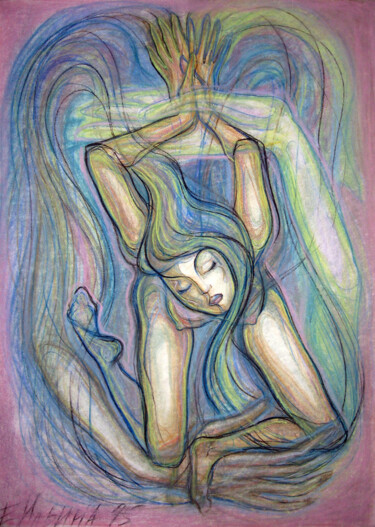 Peinture intitulée "In your hands" par Elena Ilina, Œuvre d'art originale, Pastel